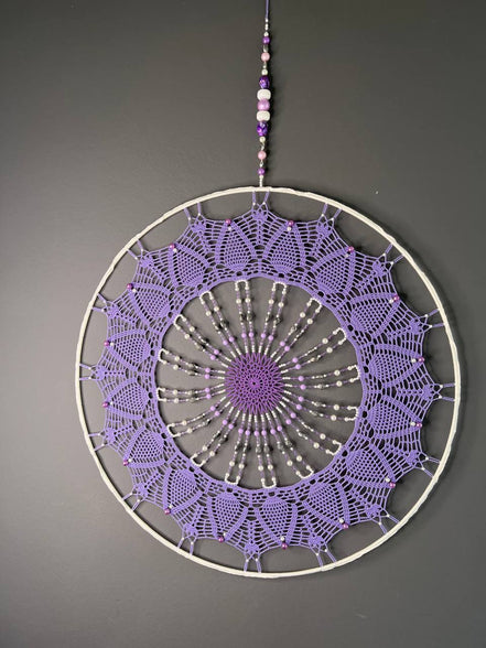 Lila beaded 55cm | Bestel vóór 12:00, morgen stralen! | De haarboetiek.nl