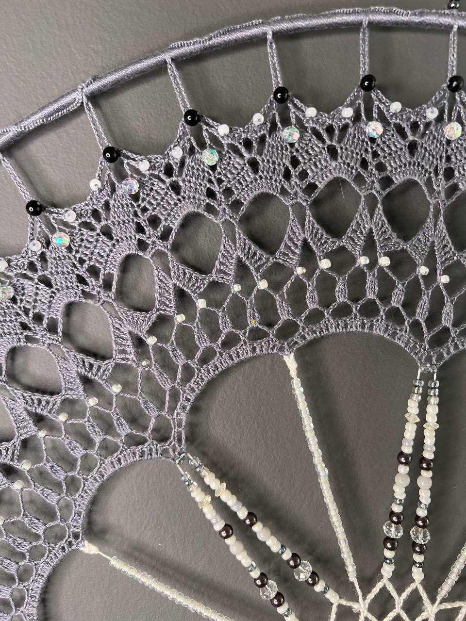 Dromenvanger Purple Greyish 55cm – Handgemaakte Dreamcatcher