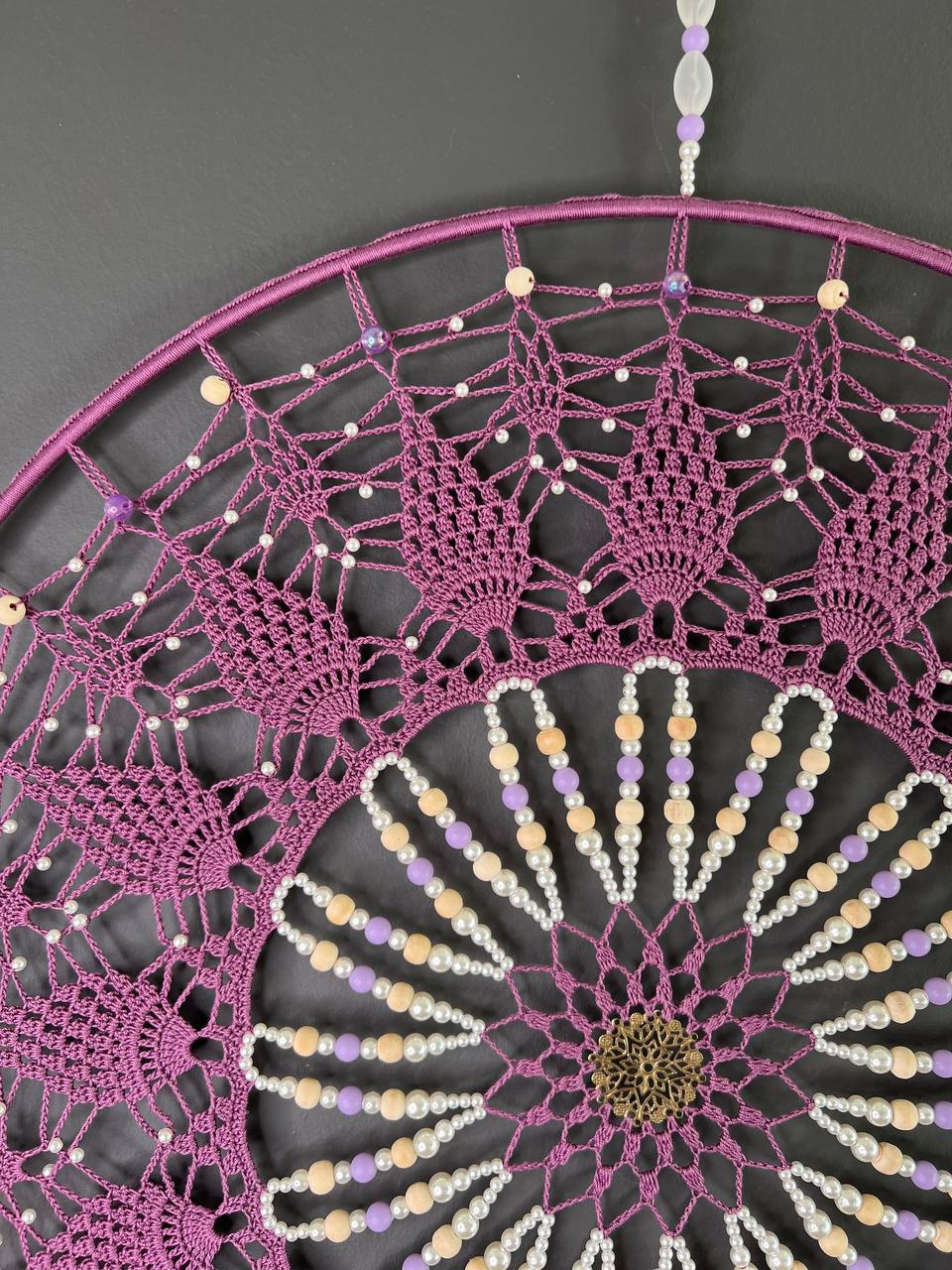 Dromenvanger Pretty Purple 50cm – Handgemaakte Dreamcatcher
