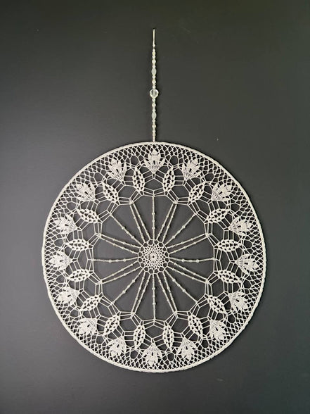 All white beaded  55cm | Bestel vóór 12:00, morgen stralen! | De haarboetiek.nl