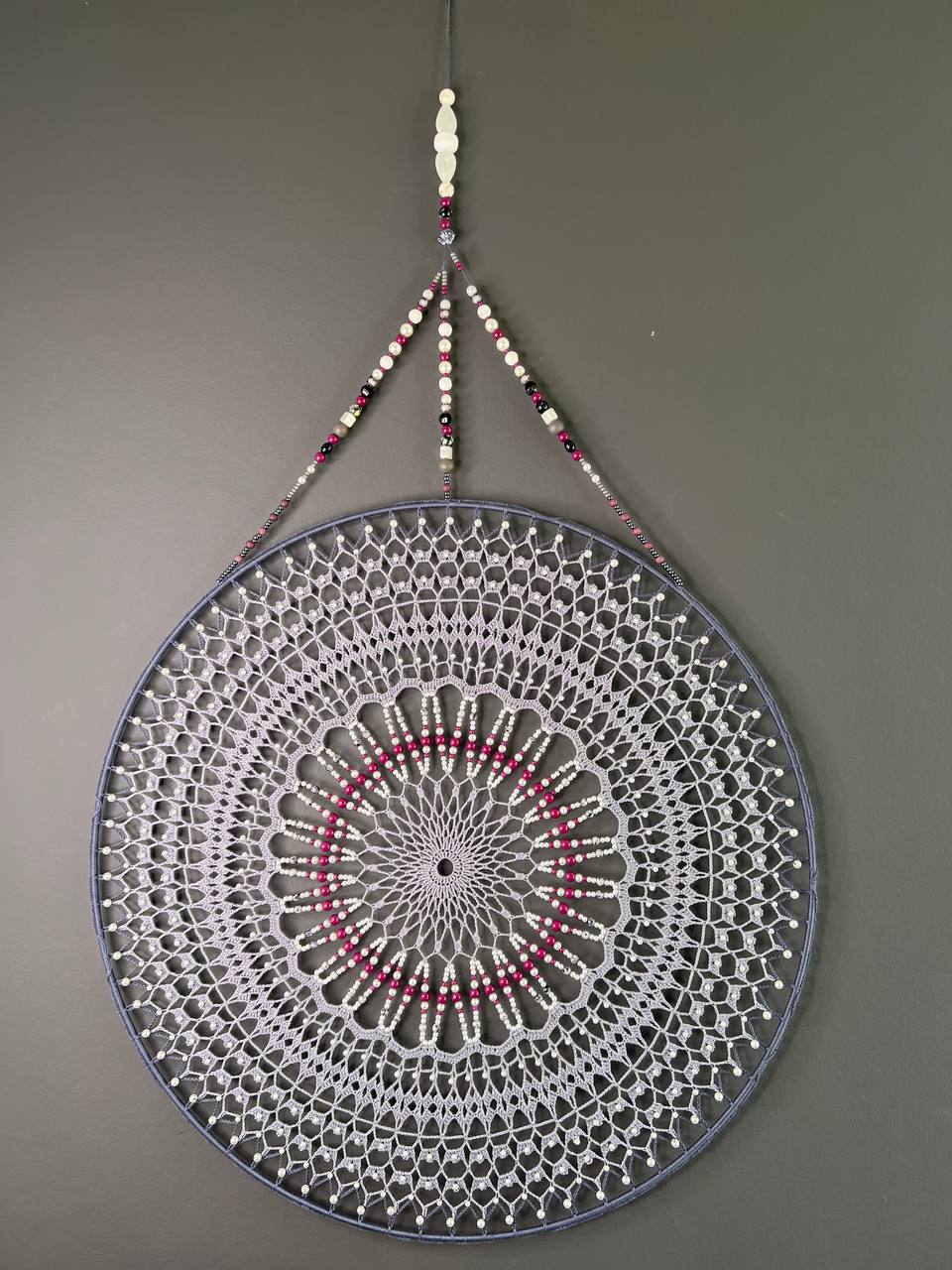 Purple beaded 55cm