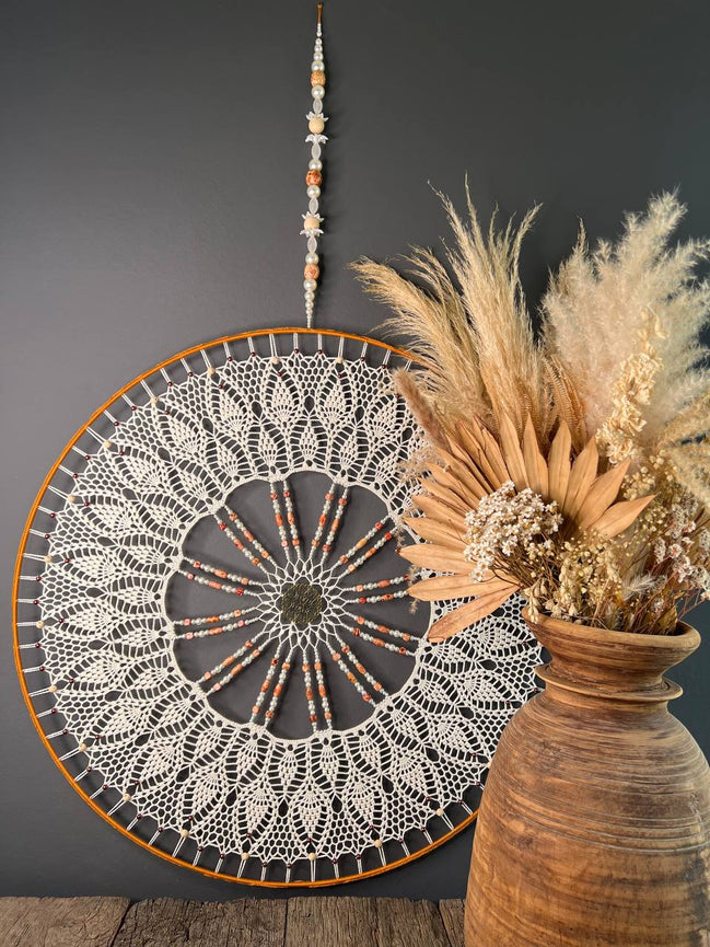 Mandala off white XL 65cm | Bestel vóór 12:00, morgen stralen! | De haarboetiek.nl