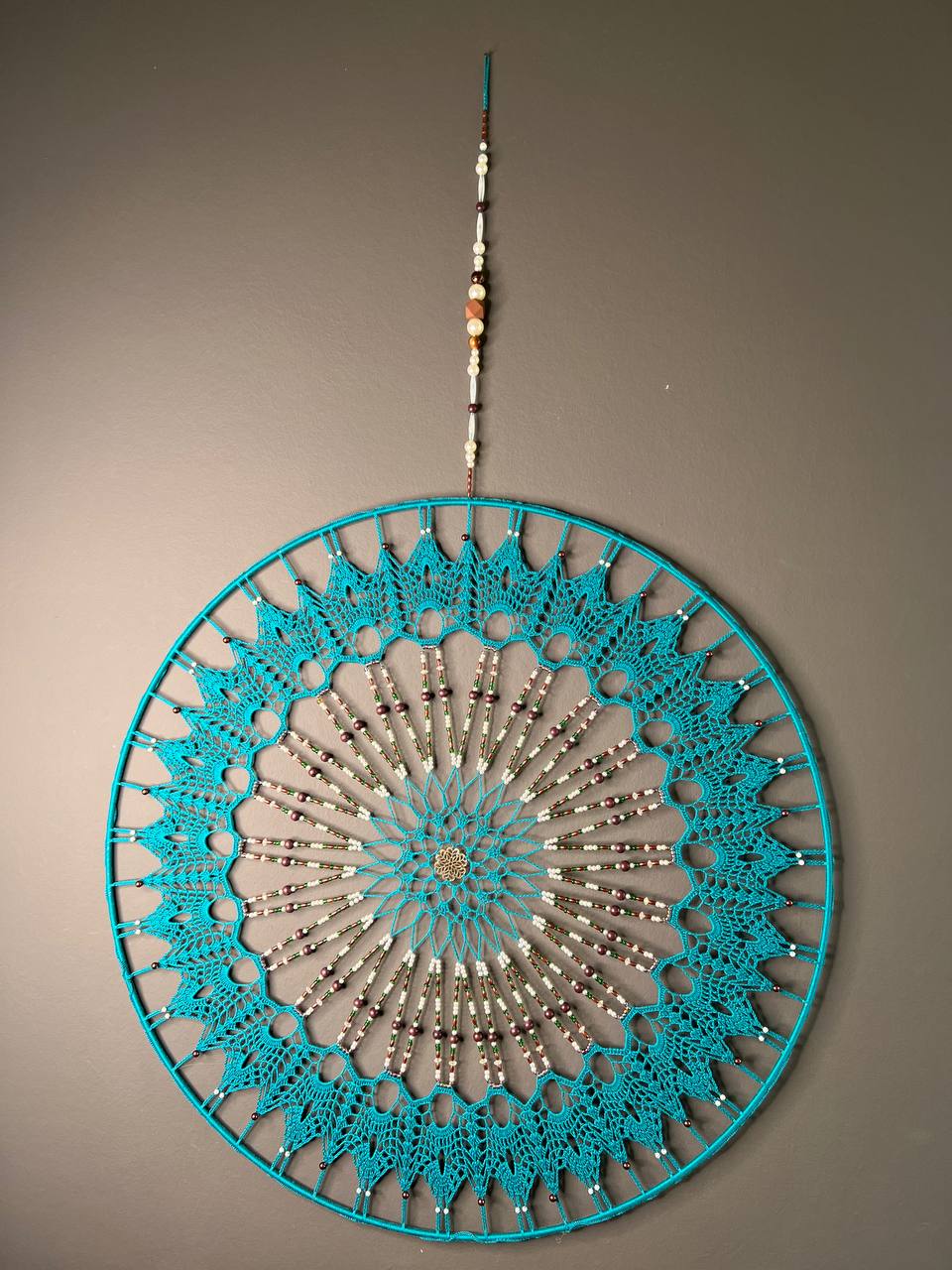 Dromenvanger Turquoise 60cm – Handgemaakte Dreamcatcher