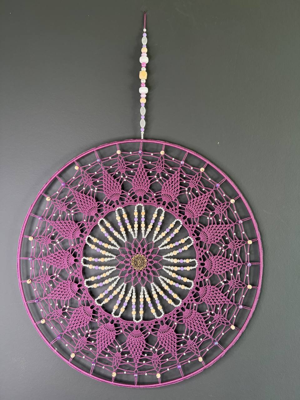 Dromenvanger Pretty Purple 50cm – Handgemaakte Dreamcatcher