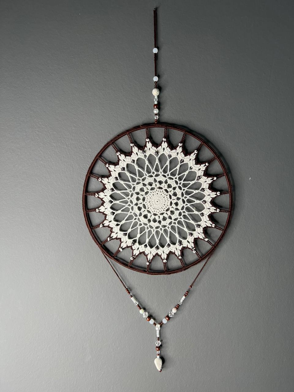Dromenvanger Simple Brown 25cm – Handgemaakte Dreamcatcher