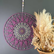 Dromenvanger Pretty Purple 50cm handgemaakte dreamcatcher - De HaarBoetiek