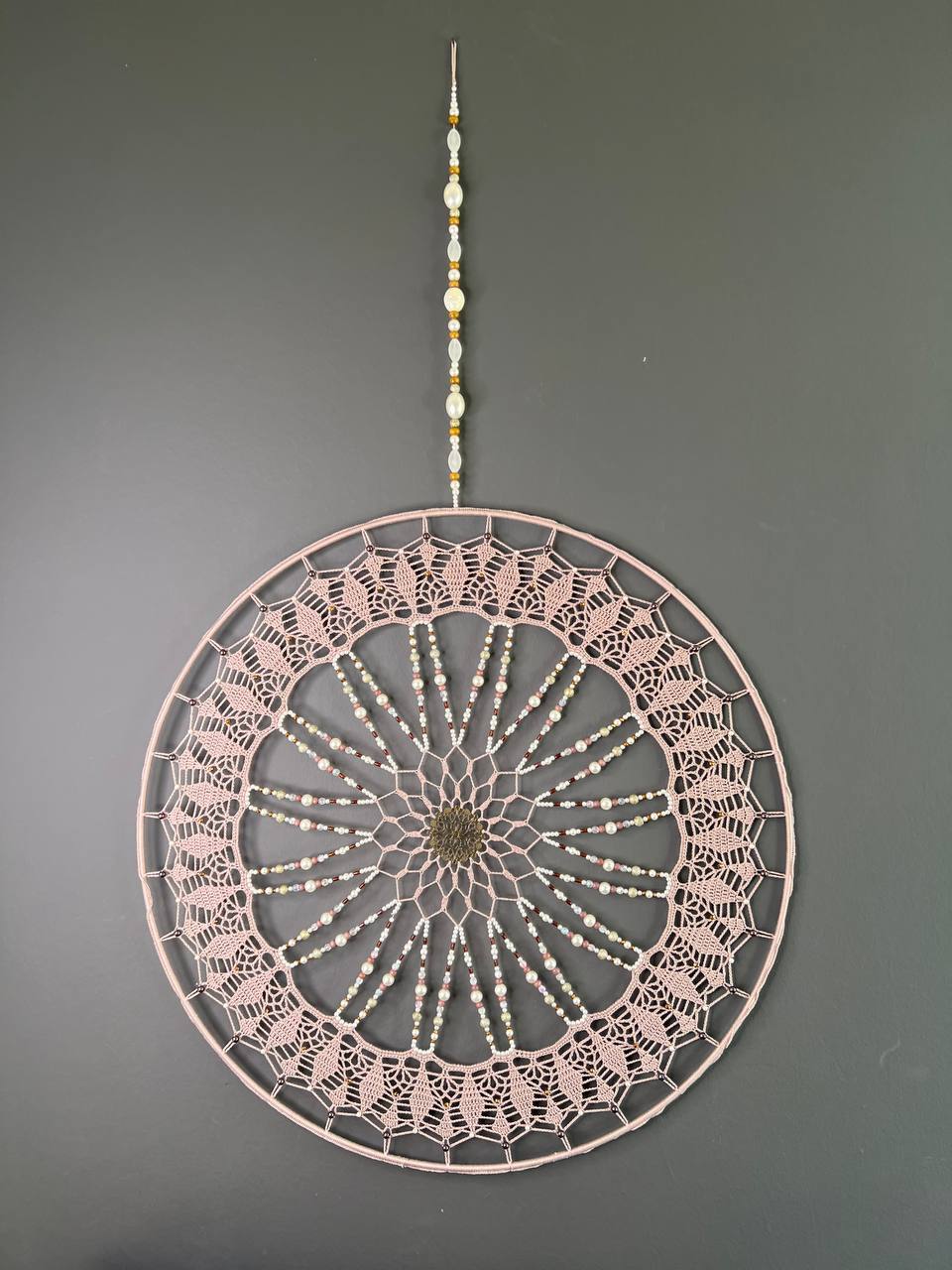 Dromenvanger Dark Sand 55cm – Handgemaakte Dreamcatcher