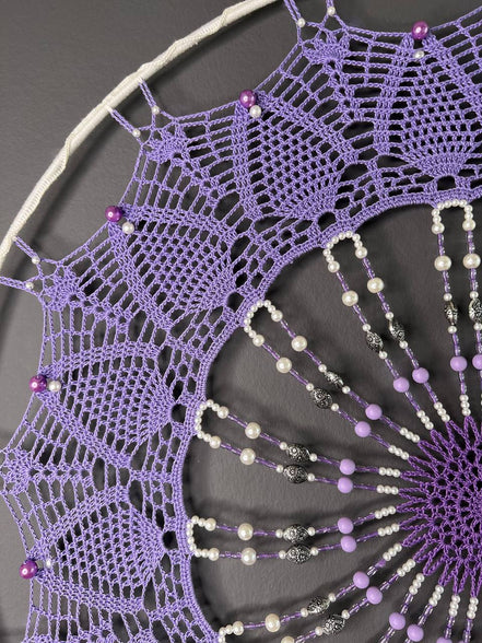 Lila beaded 55cm | Bestel vóór 12:00, morgen stralen! | De haarboetiek.nl