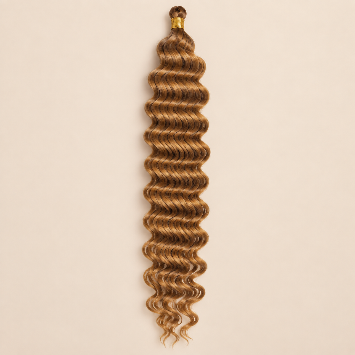 Honingblond RastAfri Jamaican Curl kanekalon vlechthaar, 27, 50 cm, 85 gram, beige achtergrond