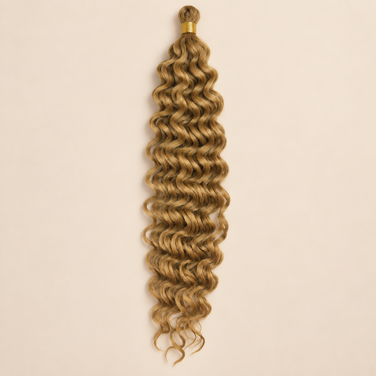 Honingblond RastAfri Creek Curl kanekalon vlechthaar, 27, 50 cm, 85 gram, beige achtergrond