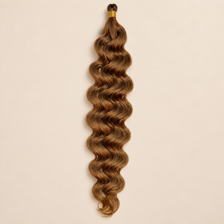 Honingblond RastAfri Kingston Curl kanekalon vlechthaar, 27, 50 cm, 85 gram, beige achtergrond
