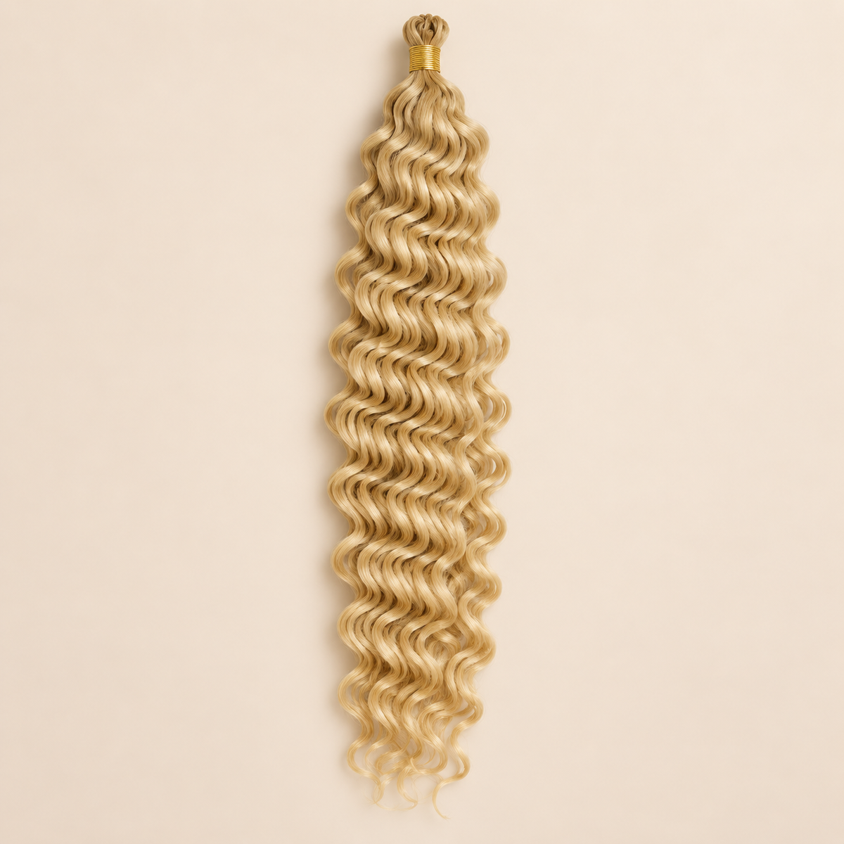 Lichtblond RastAfri Creek Curl kanekalon vlechthaar, 613, 50 cm, 85 gram, beige achtergrond