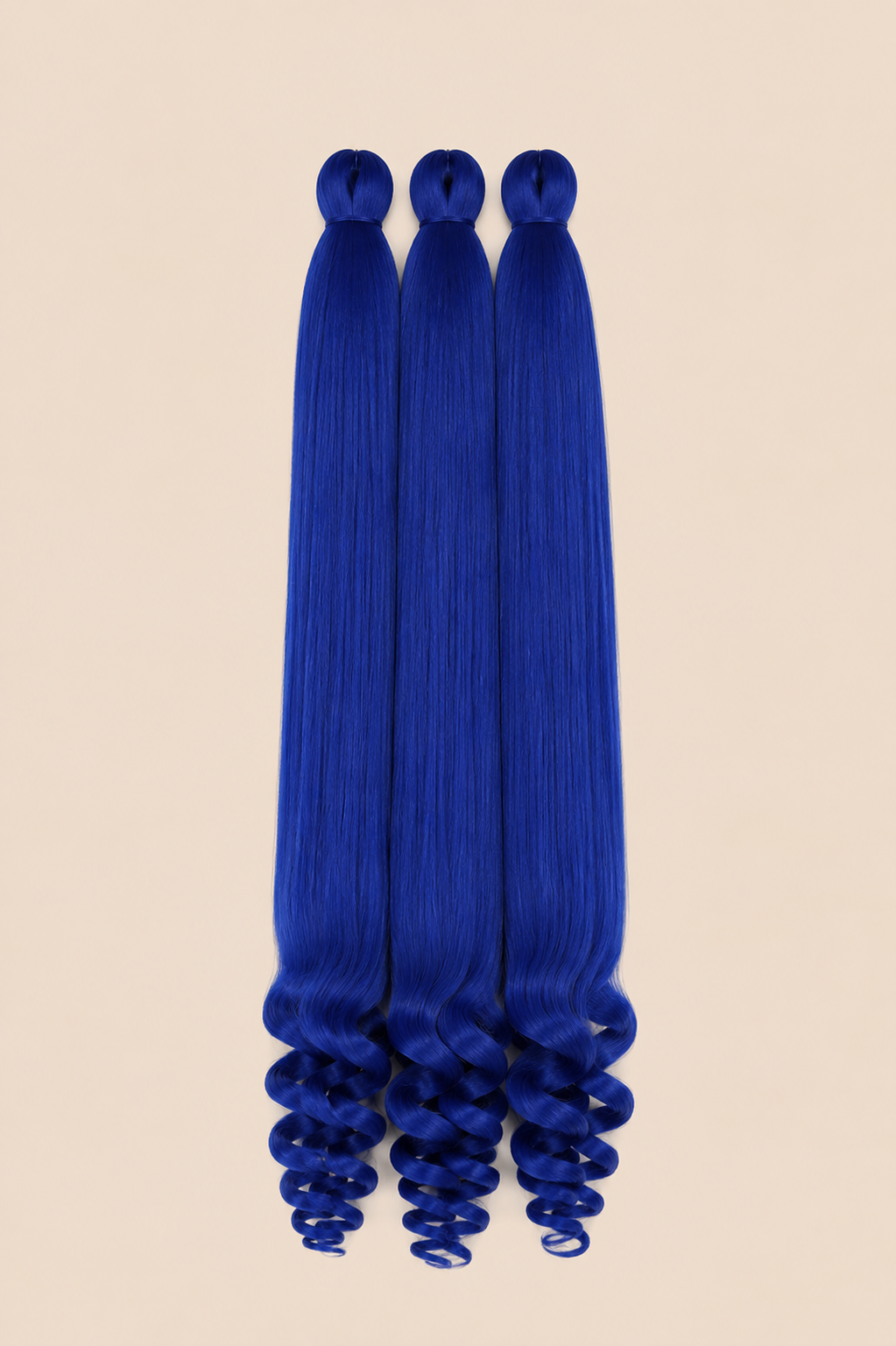 RastAfri Easy 3-in-1 Goddess Egyptian Blue invlechthaar 3-pack op lichtbeige achtergrond