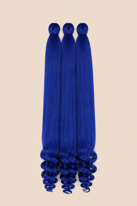 RastAfri Easy 3-in-1 Goddess Egyptian Blue invlechthaar 3-pack op lichtbeige achtergrond
