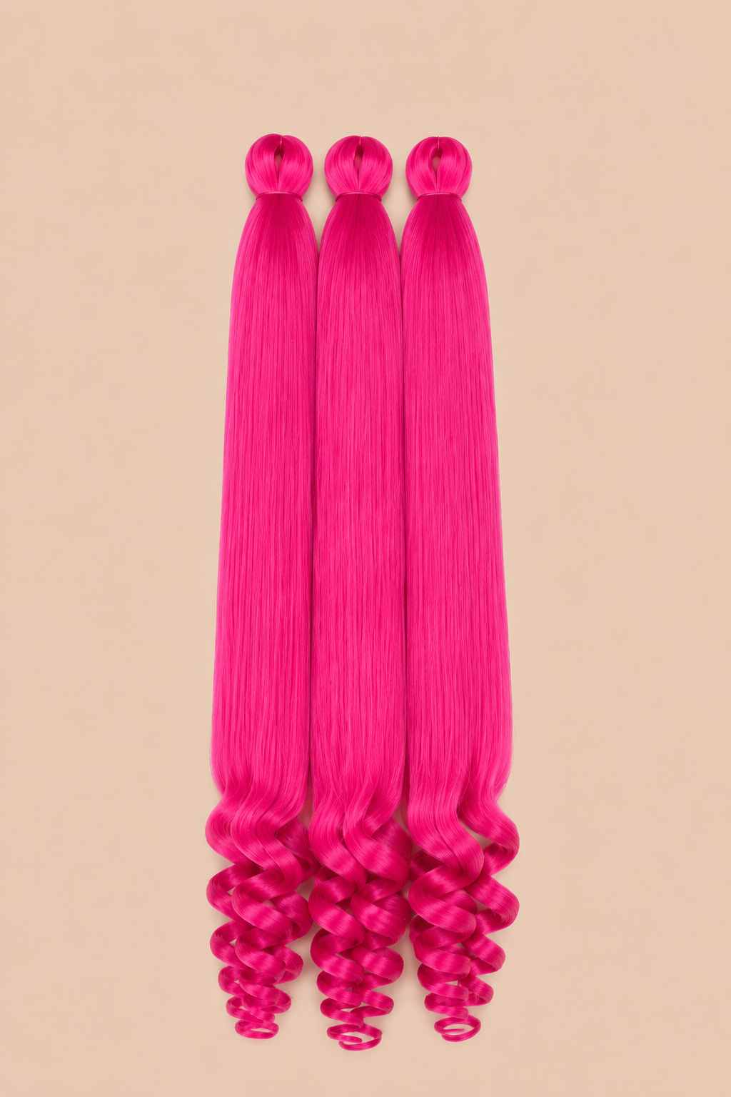 RastAfri Easy 3-in-1 Goddess Hot Pink invlechthaar 3-pack op lichtbeige achtergrond