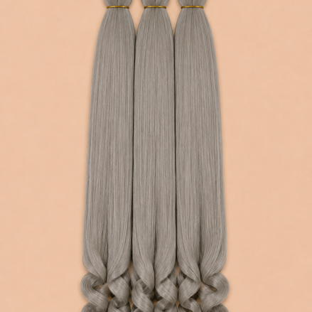 RastAfri Easy 3-in-1 Goddess Silver invlechthaar 3-pack op lichtbeige achtergrond