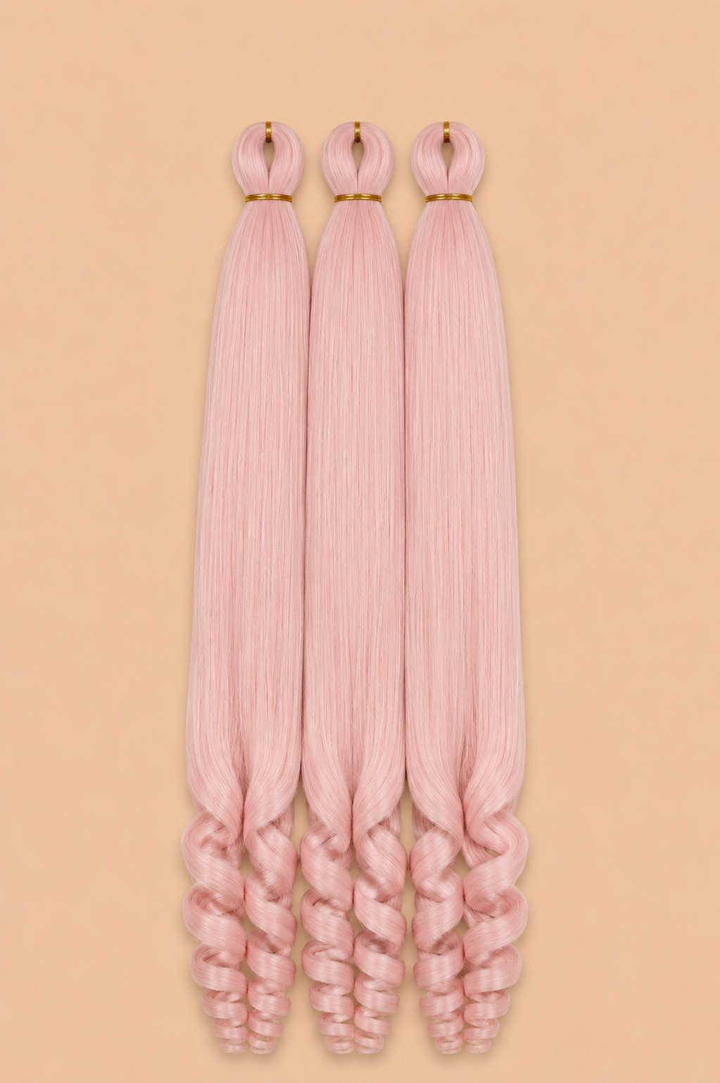 RastAfri Easy 3-in-1 Goddess Soft Pink invlechthaar 3-pack op lichtbeige achtergrond