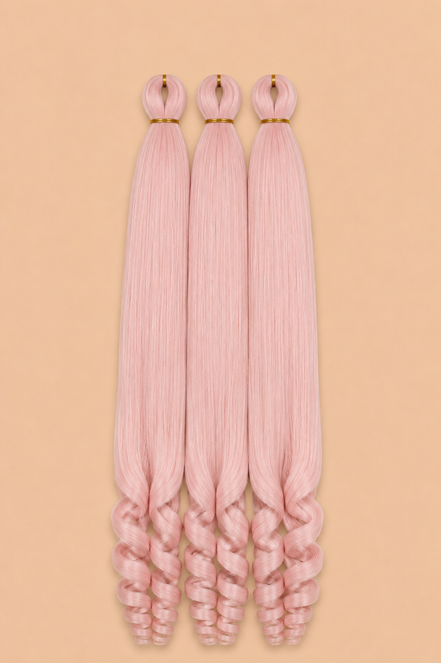 RastAfri Easy 3-in-1 Goddess Soft Pink invlechthaar 3-pack op lichtbeige achtergrond