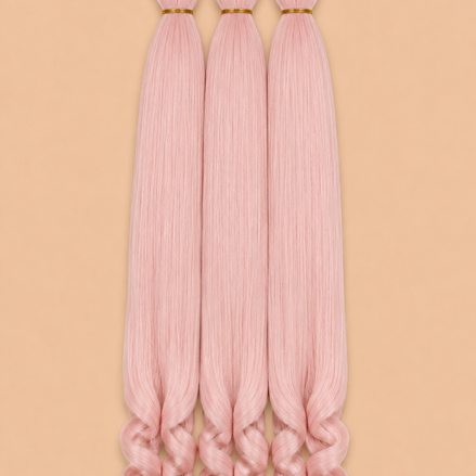 RastAfri Easy 3-in-1 Goddess Soft Pink invlechthaar 3-pack op lichtbeige achtergrond