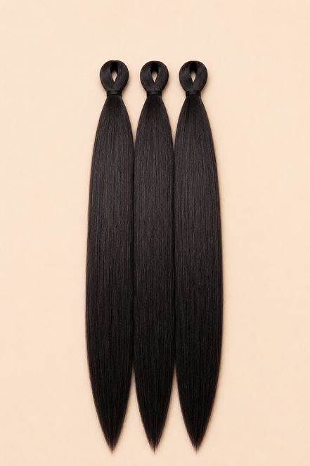 RastAfri Easy Braid 3-in-1 kleur 1B zwart 75 cm op lichtbeige achtergrond
