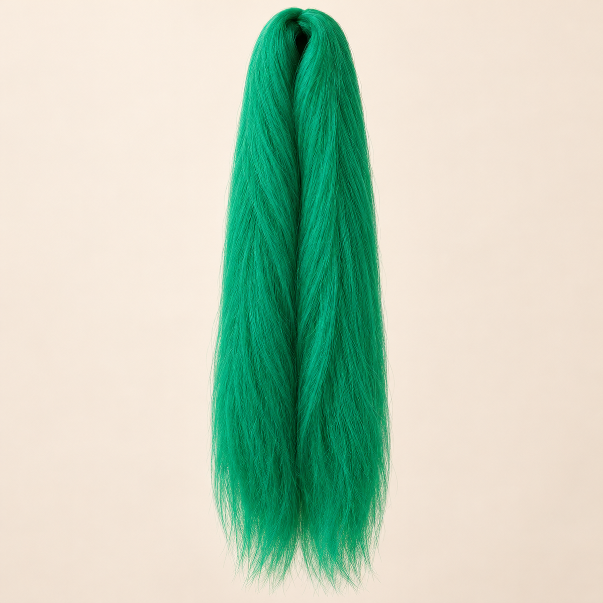 Jumbo Braid 100% RastAfri 60 cm – CaribbeanSea zeegroen op beige achtergrond