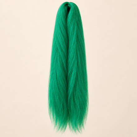 Jumbo Braid 100% RastAfri 60 cm – CaribbeanSea zeegroen op beige achtergrond