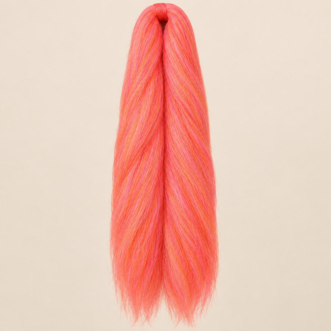 Jumbo Braid 100% RastAfri 60 cm – Sherbert koraalroze op beige achtergrond