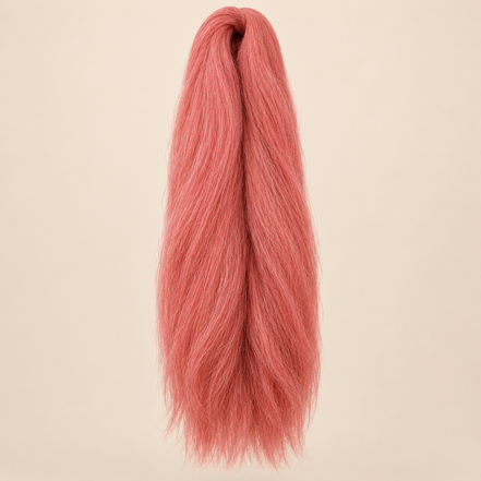 Jumbo Braid 100% RastAfri 60 cm – Fruit Tart oudroze op beige achtergrond