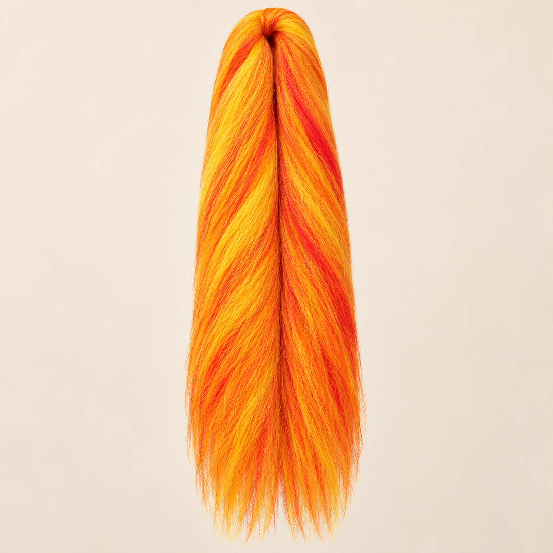 Jumbo Braid 100% RastAfri 60 cm – Neon Orange neonoranje op beige achtergrond
