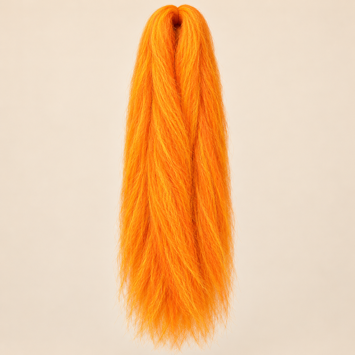 Jumbo Braid 100% RastAfri 60 cm – Sherbert Orange oranje op beige achtergrond