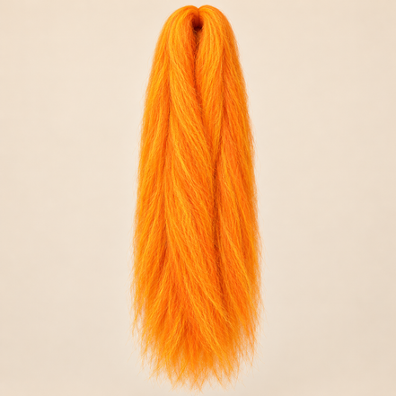 Jumbo Braid 100% RastAfri 60 cm – Sherbert Orange oranje op beige achtergrond