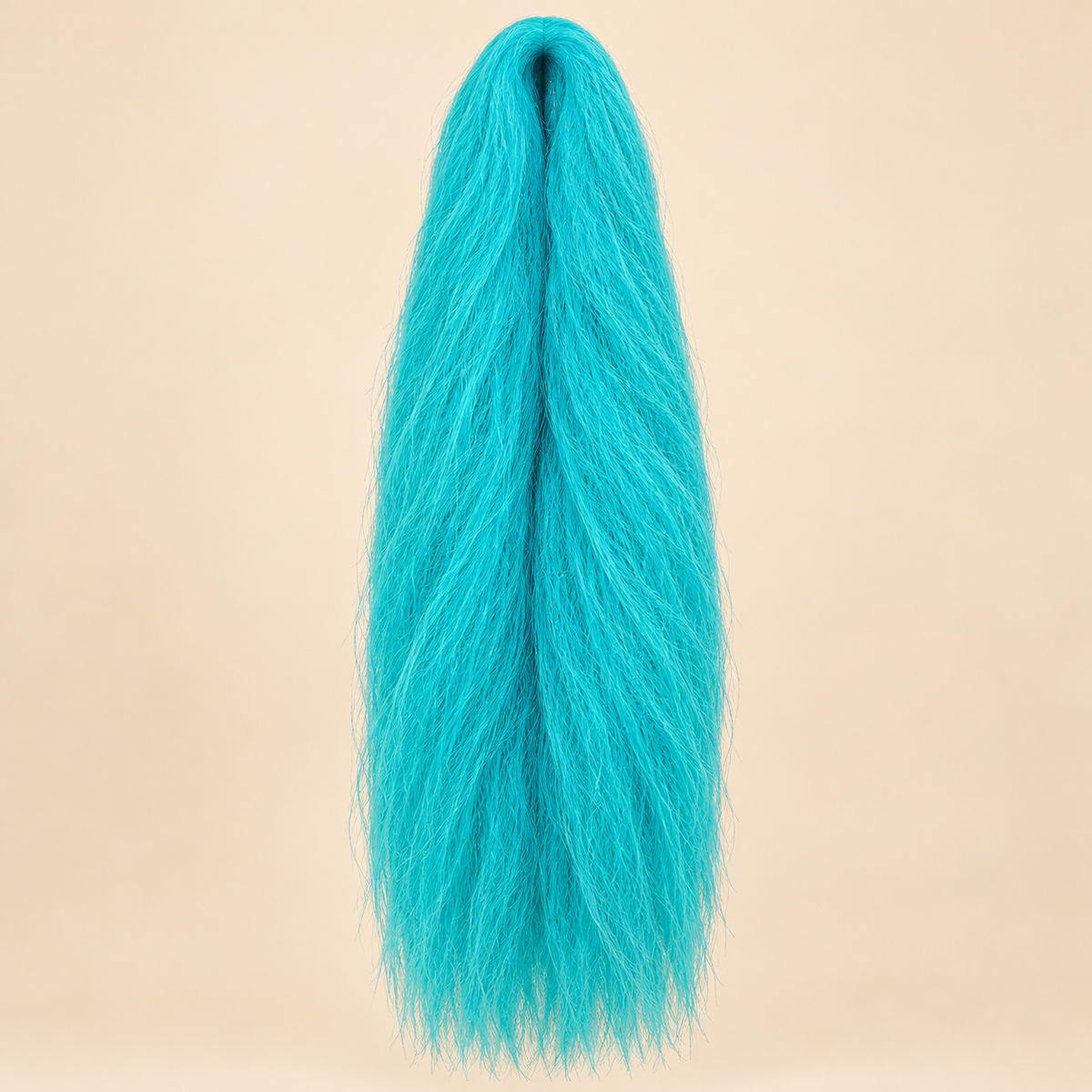 Jumbo Braid 100% RastAfri 60 cm – Aqua Blue turquoise op beige achtergrond