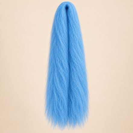Jumbo Braid 100% RastAfri 60 cm – Powder Blue lichtblauw op beige achtergrond