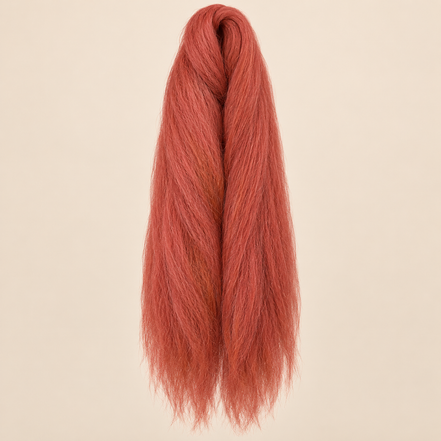Jumbo Braid 100% RastAfri 60 cm – RoseWood roodbruin op beige achtergrond