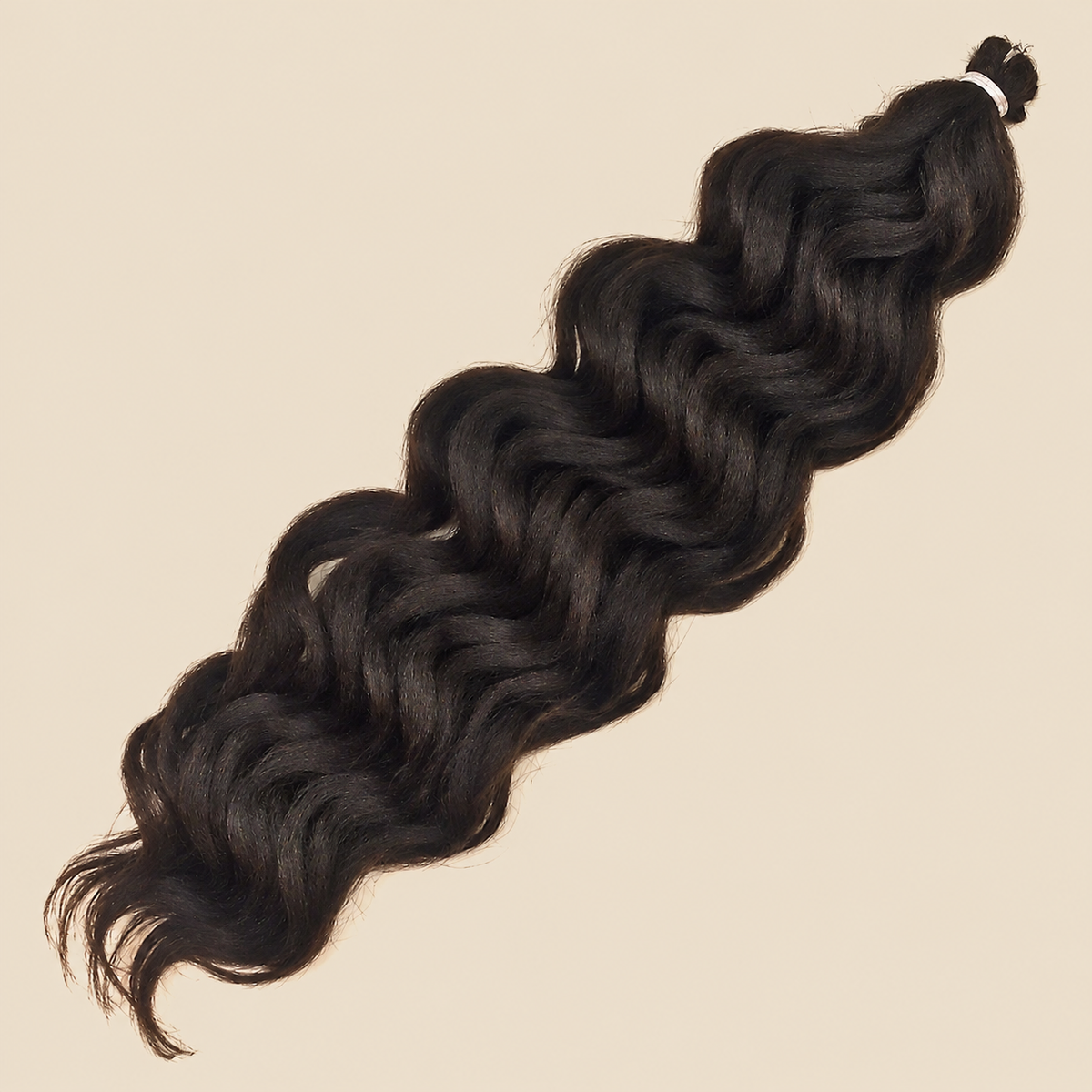 RastAfri Lake Wave 4, donkerbruin kanekalon op beige achtergrond
