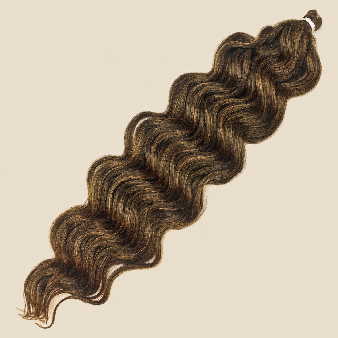 RastAfri Lake Wave F4/27, bruin honingblond mix kanekalon op beige achtergrond