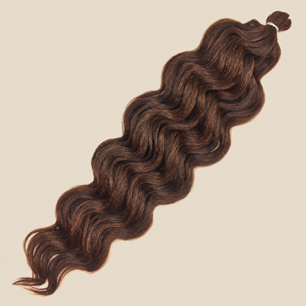 RastAfri Lake Wave F4/30, bruin koper mix kanekalon op beige achtergrond