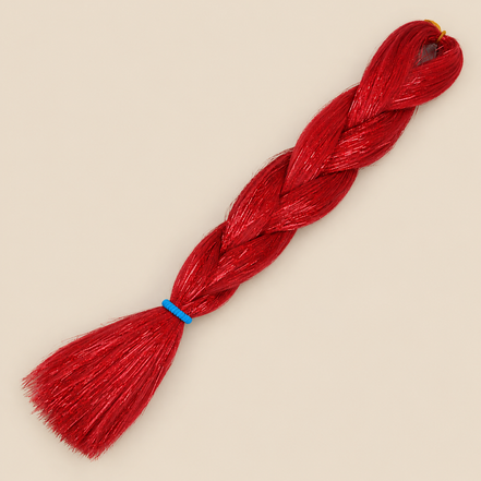 Rood glitter invlechthaar 60 cm en 100 gram – Jumbo Braid MT-1-1