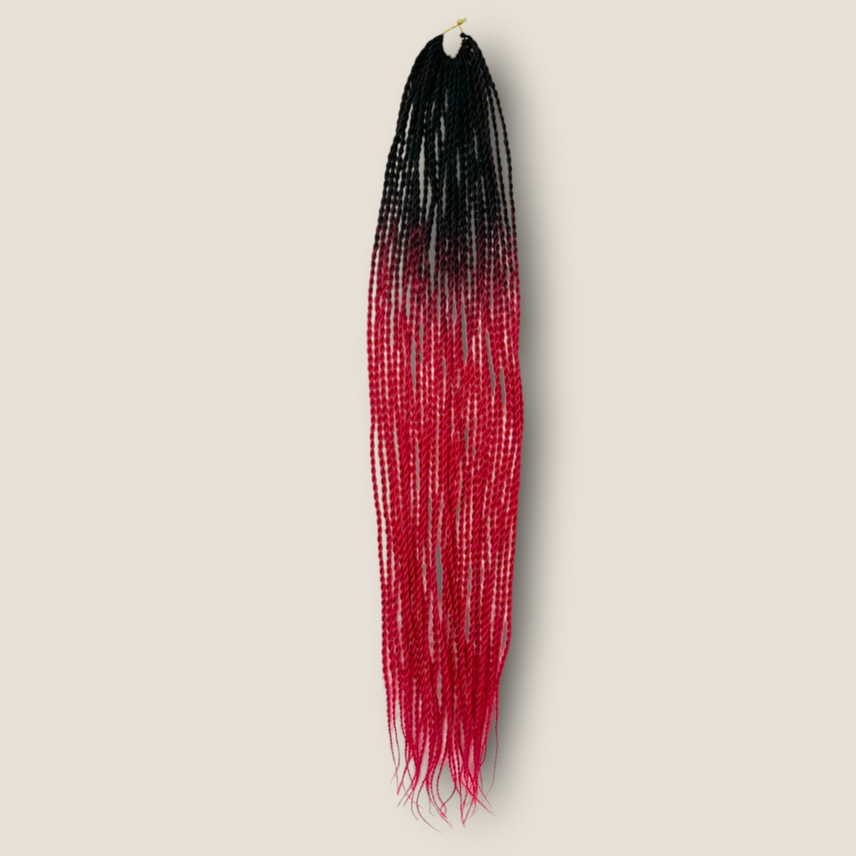 Senegalese Twists 70 cm zwart naar rood ombre – crochet invlechthaar