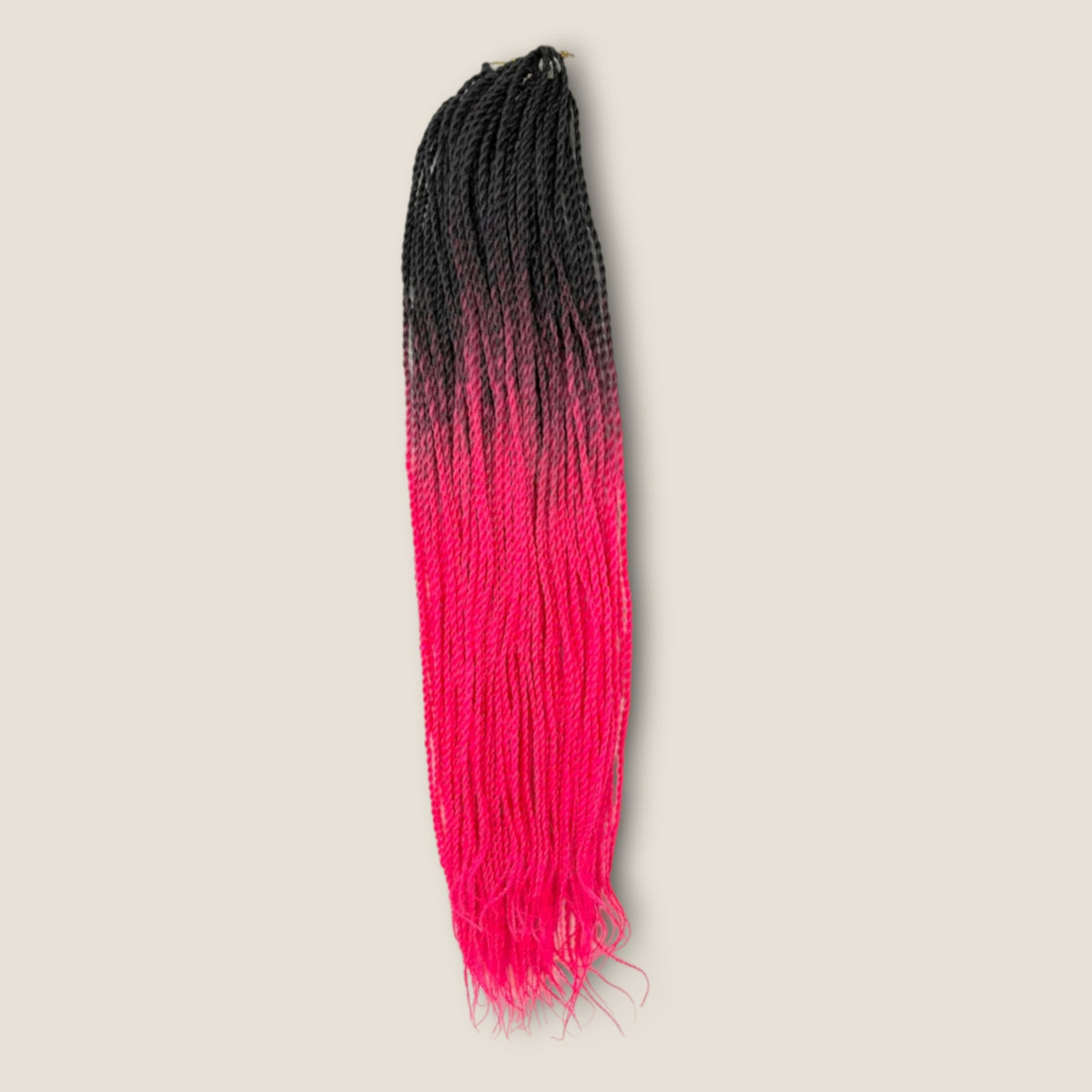 Senegalese Twists 70 cm zwart naar felroze ombre – crochet invlechthaar