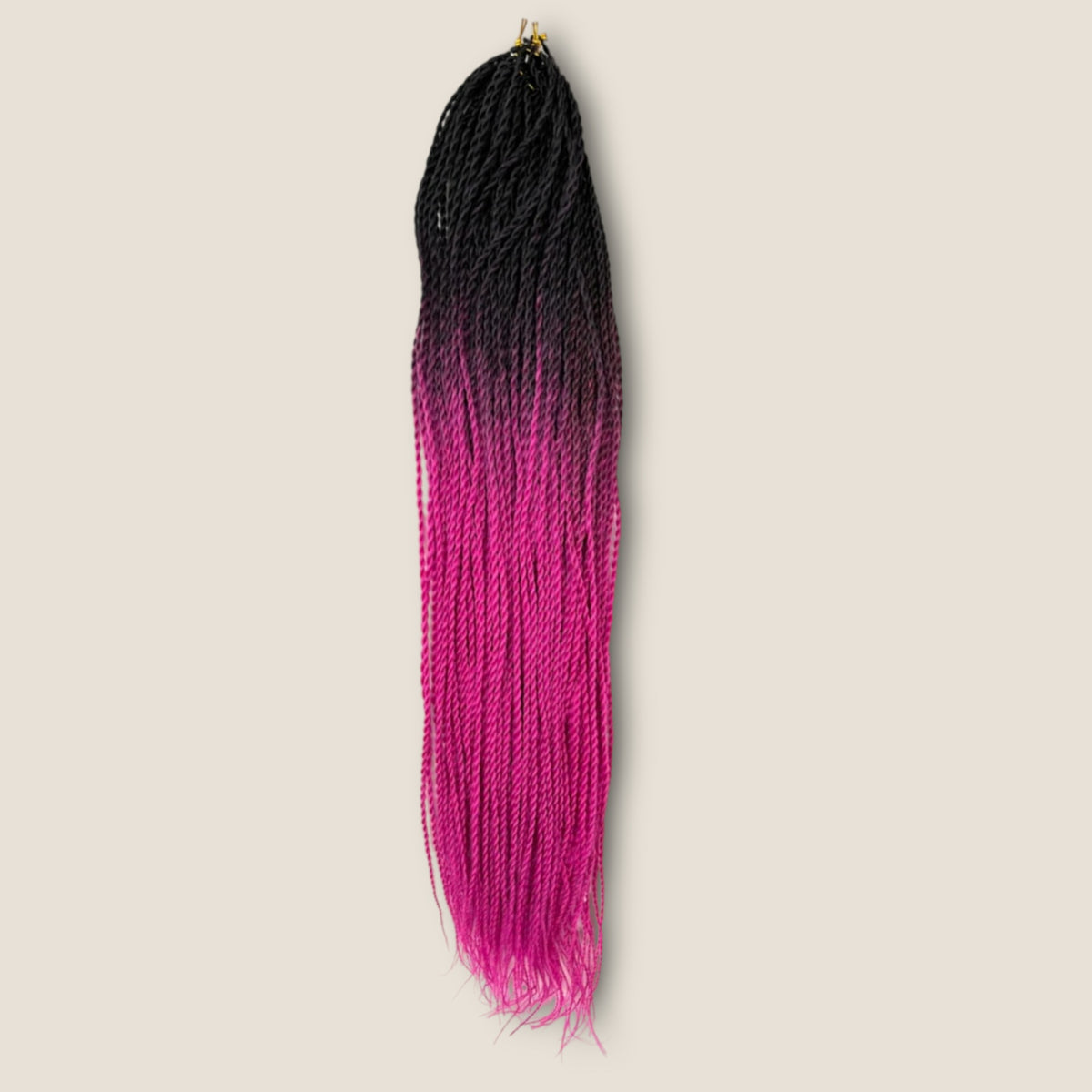 Senegalese Twists 70 cm zwart naar paarsroze ombre – crochet invlechthaar