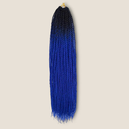 Senegalese Twists 70 cm zwart blauw ombre – crochet invlechthaar