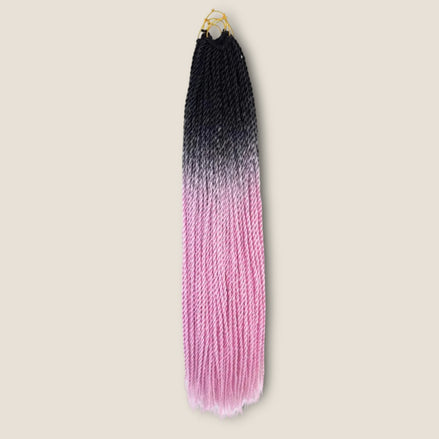 Senegalese Twists 70 cm zwart grijs roze ombre – crochet invlechthaar