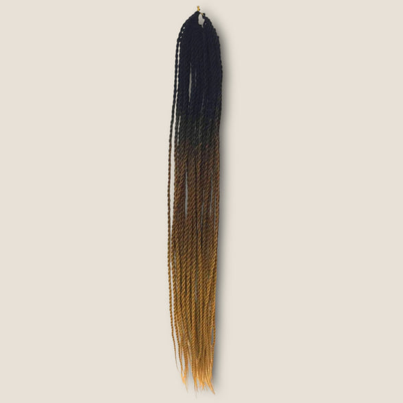 Senegalese Twists 70 cm zwart honingbruin ombre – crochet invlechthaar