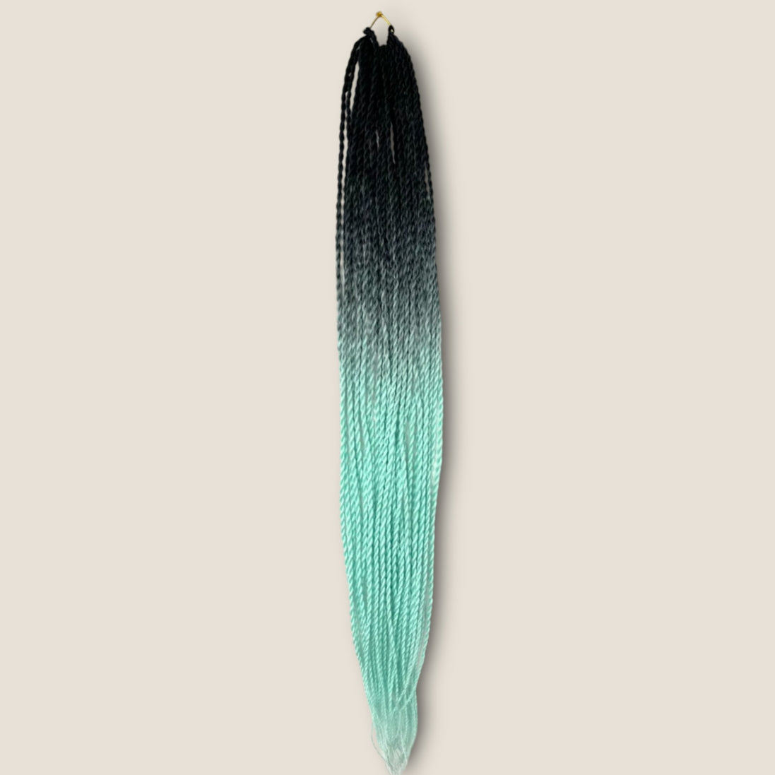 Senegalese Twists 70 cm zwart mintgroen ombre – crochet invlechthaar