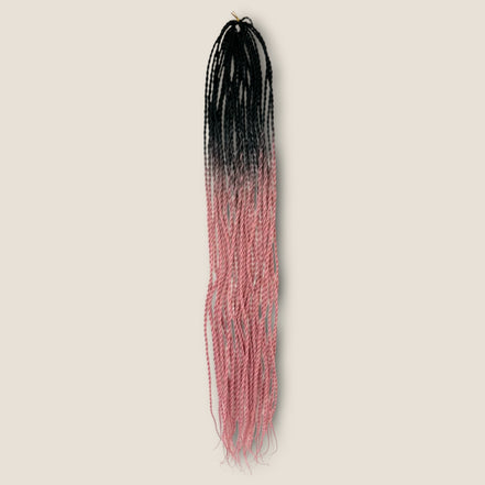 Senegalese Twists 70 cm zwart oudroze ombre – crochet invlechthaar