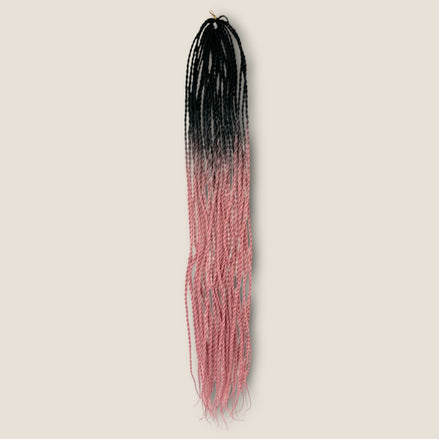 Senegalese Twists 70 cm zwart oudroze ombre – crochet invlechthaar
