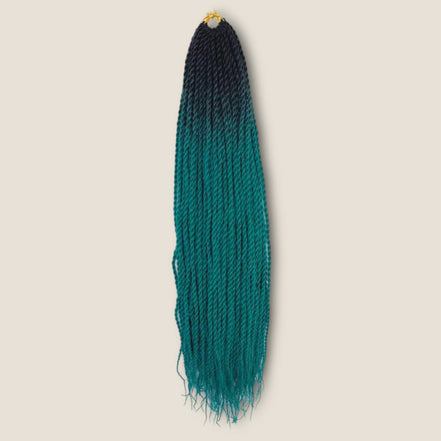 Senegalese Twists 70 cm zwart petrolgroen ombre – crochet invlechthaar