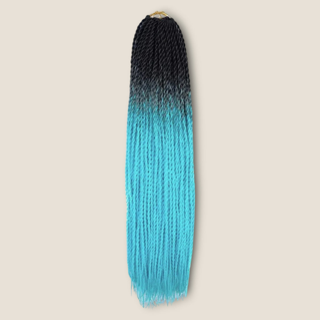 Senegalese Twists 70 cm zwart turquoise ombre – crochet invlechthaar