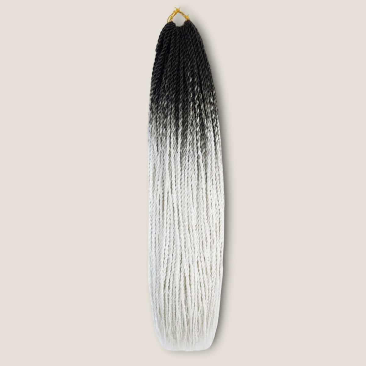 Senegalese Twists 70 cm zwart wit ombre – crochet invlechthaar